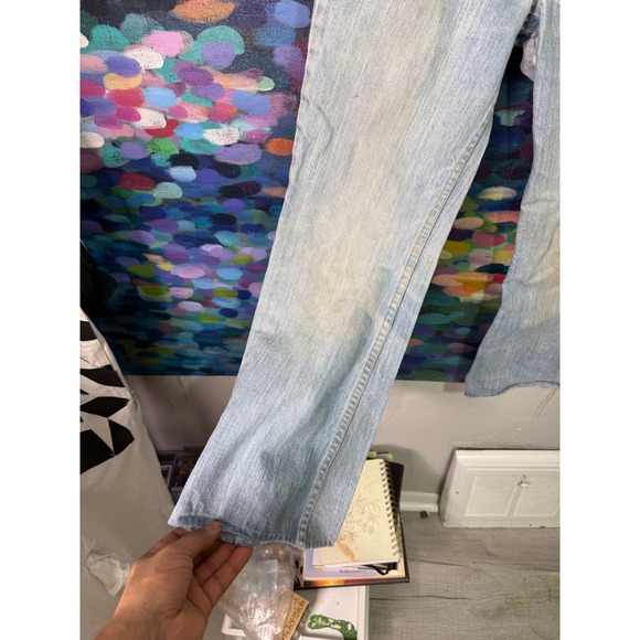 Vintage 70s Kids Levis Flare Jeans Light Wash Denim Bell Bottoms - Picture 4 of 8